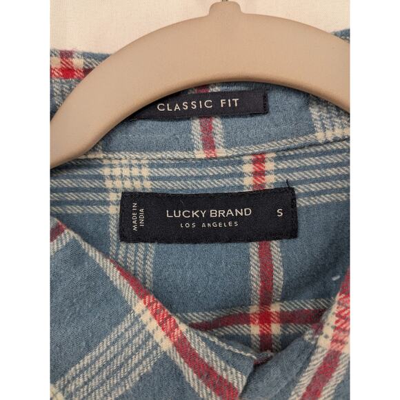Lucky Brand Flannel Shirt S Blue Plaid 7MS4002 Humboldt Woven Western Classic - Picture 5 of 10